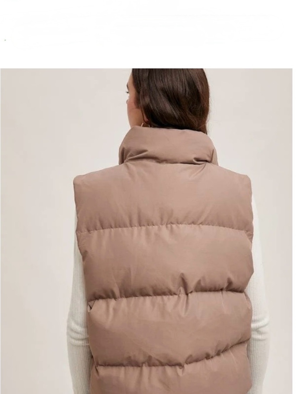 Bluivy Neutral Taupe Quilted Puffer Vest - Picture 12 of 14